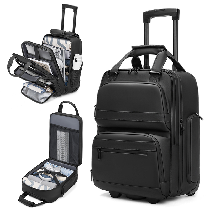 Foldable Rolling Luggage Bag - Travel Trolley Business Backpacks Bags for