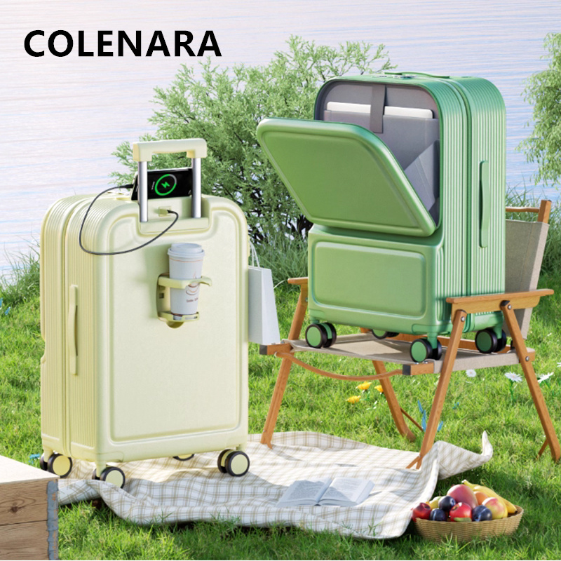 COLENARA ABS+PC Suitcase Front - đánh giá và giá Front Opening Laptop Luggage 24 Inch